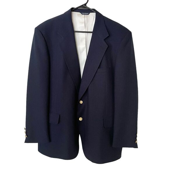KUPPENHEIMER Men’s 44R Blue Navy 2 Gold Button Wool Sport Coat Blazer - Picture 1 of 10